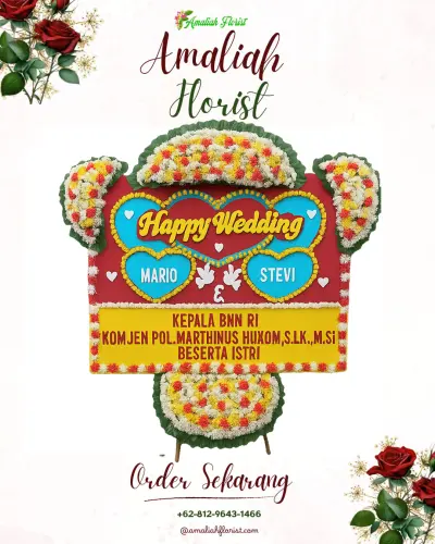 Karangan Papan Bunga Pernikahan di Twelagiri